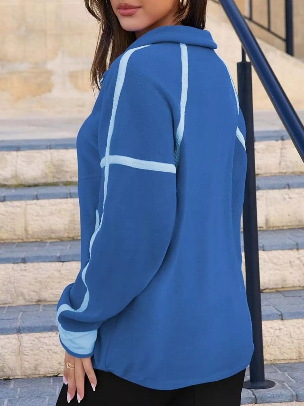 Half Zip Dropped Shoulder Sweatshirt - Crowned Energy CO.