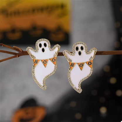 Halloween Ghost and Pumpkin Dangle Earrings - Goddess Vibes