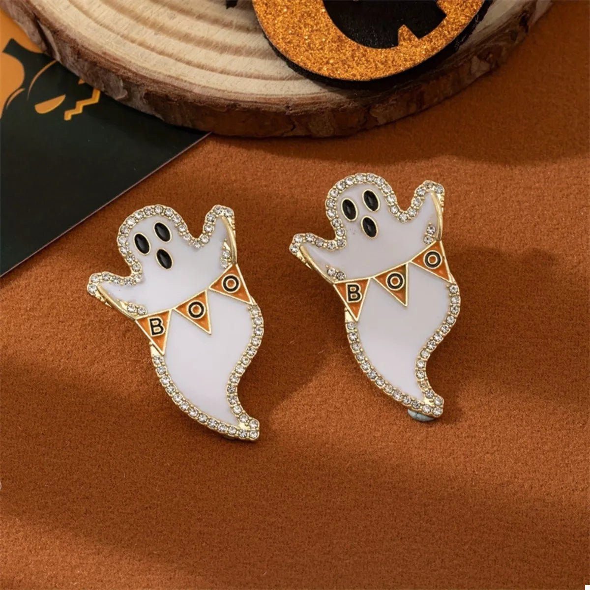 Halloween Ghost and Pumpkin Dangle Earrings - Goddess Vibes