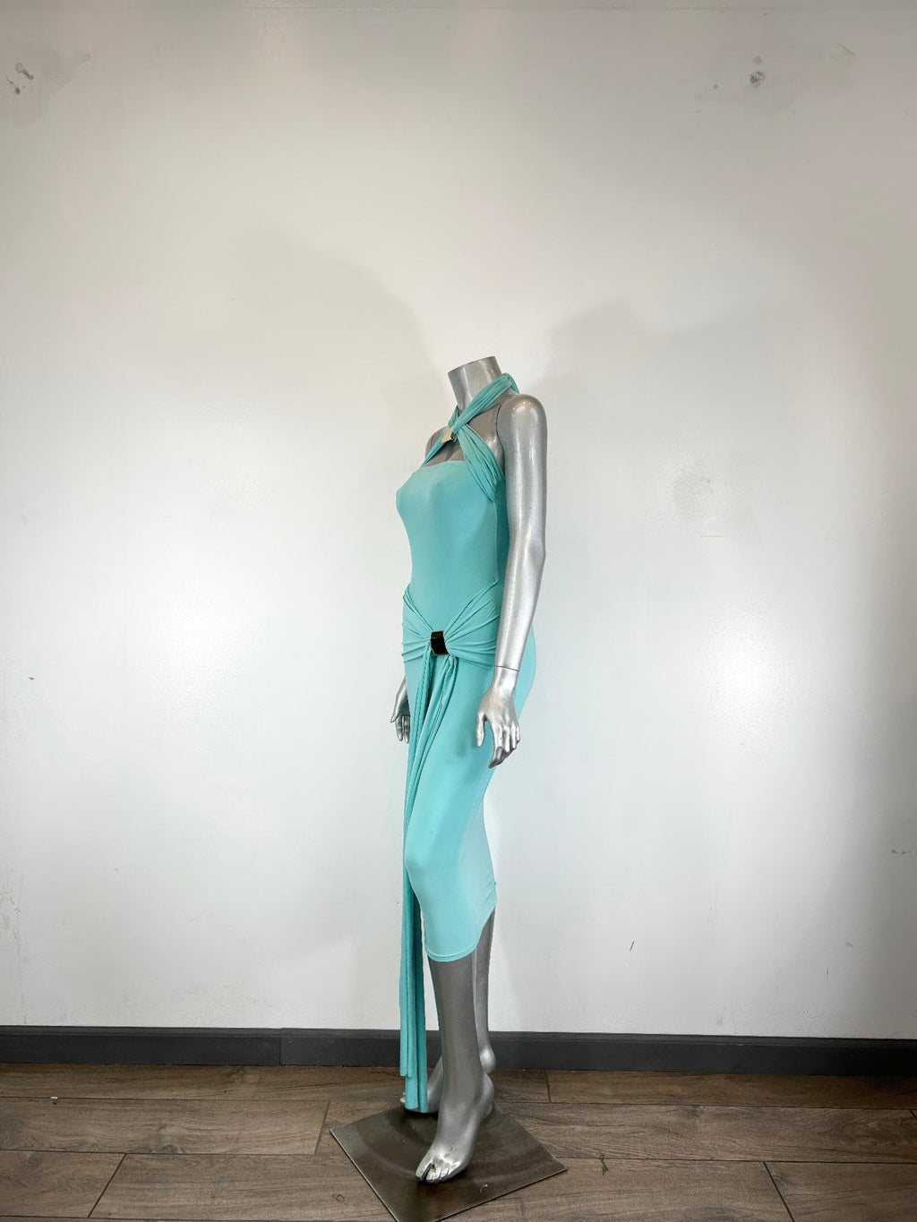 Halter - style Bodycon Midi Dress - Crowned Energy CO.