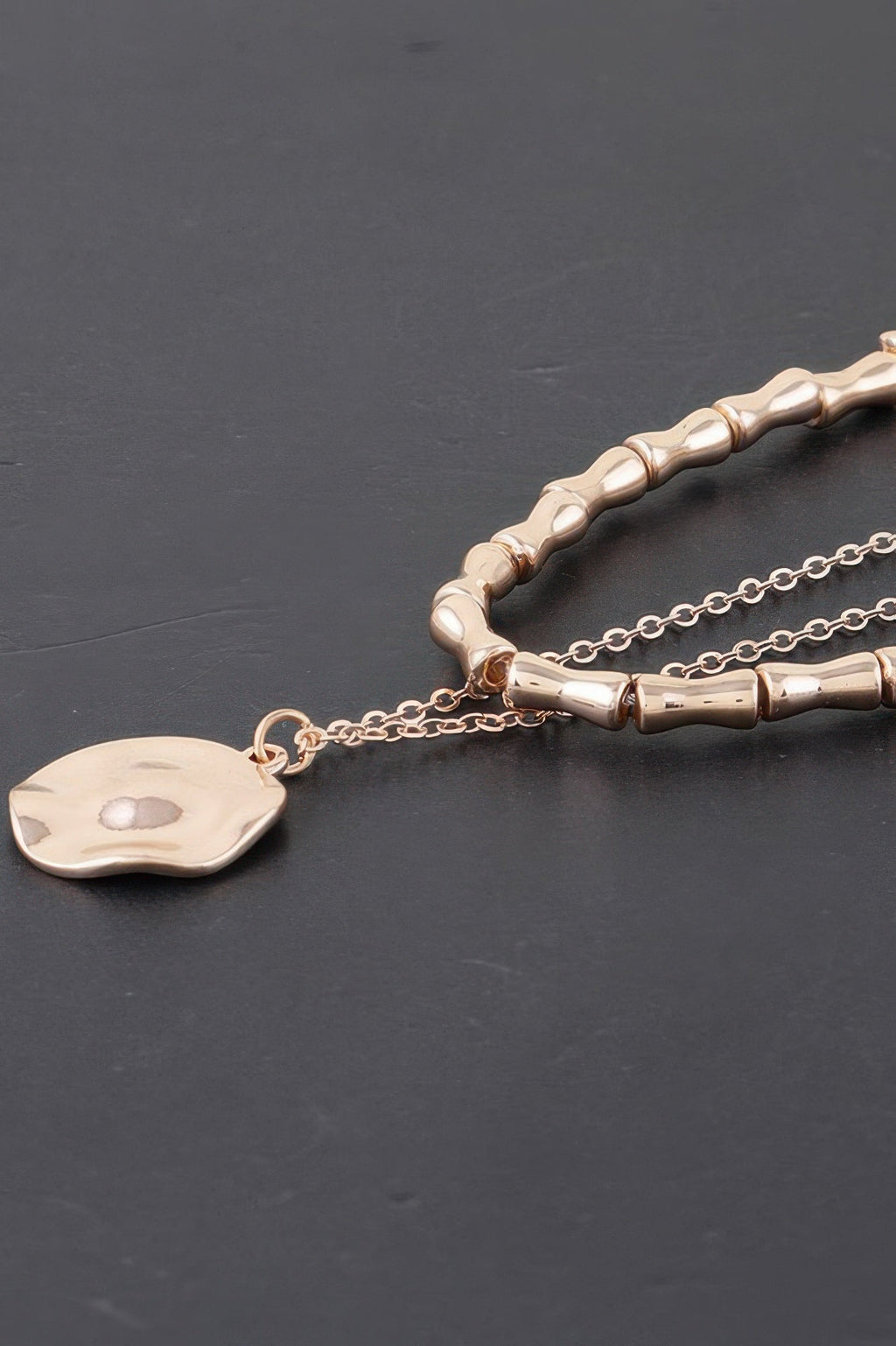 Crowned Energy CO. Gold CCWHOLESALECLOTHING Necklaces Hammered Plate Chain Necklace