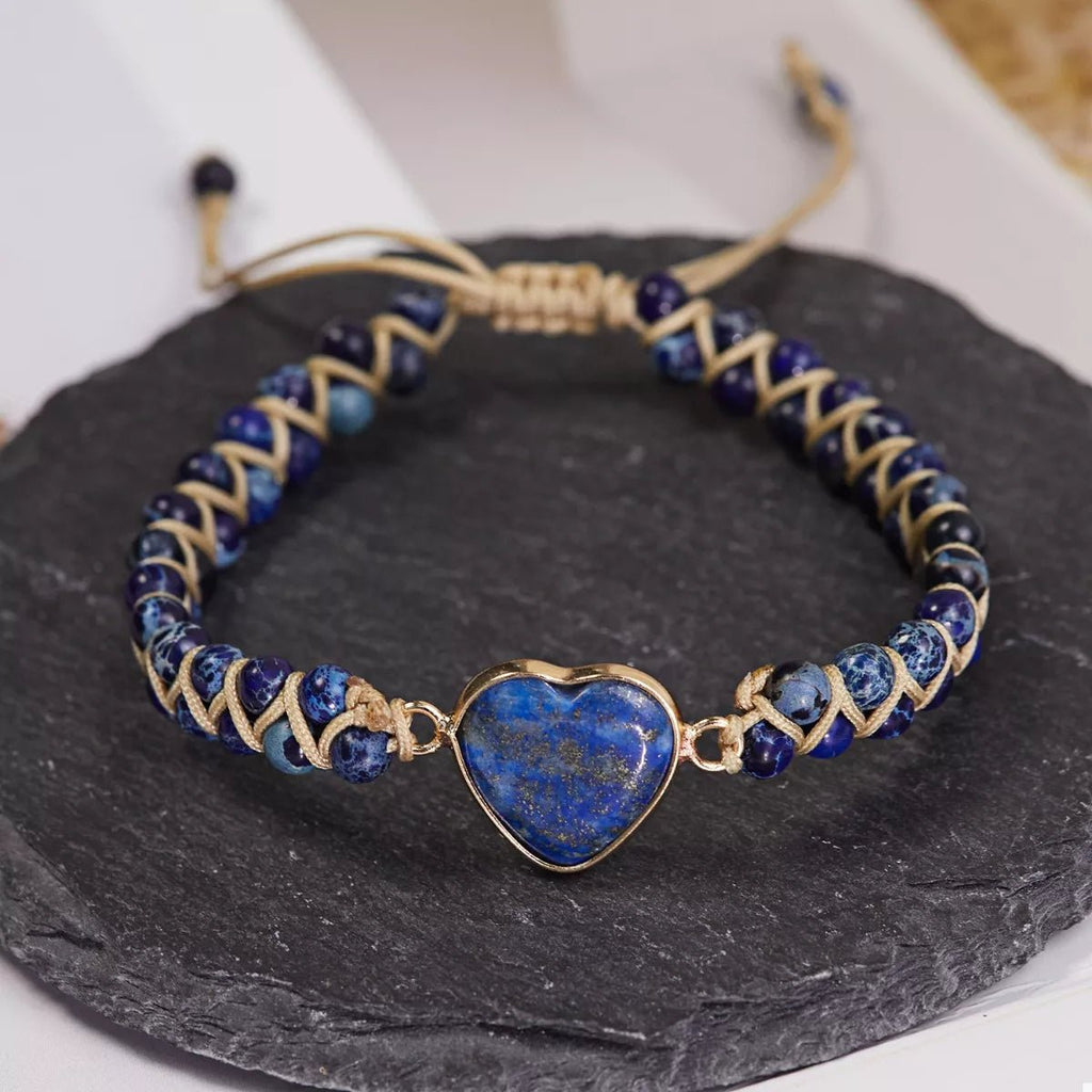 Heart Charm Beaded Bracelet - Crowned Energy CO.