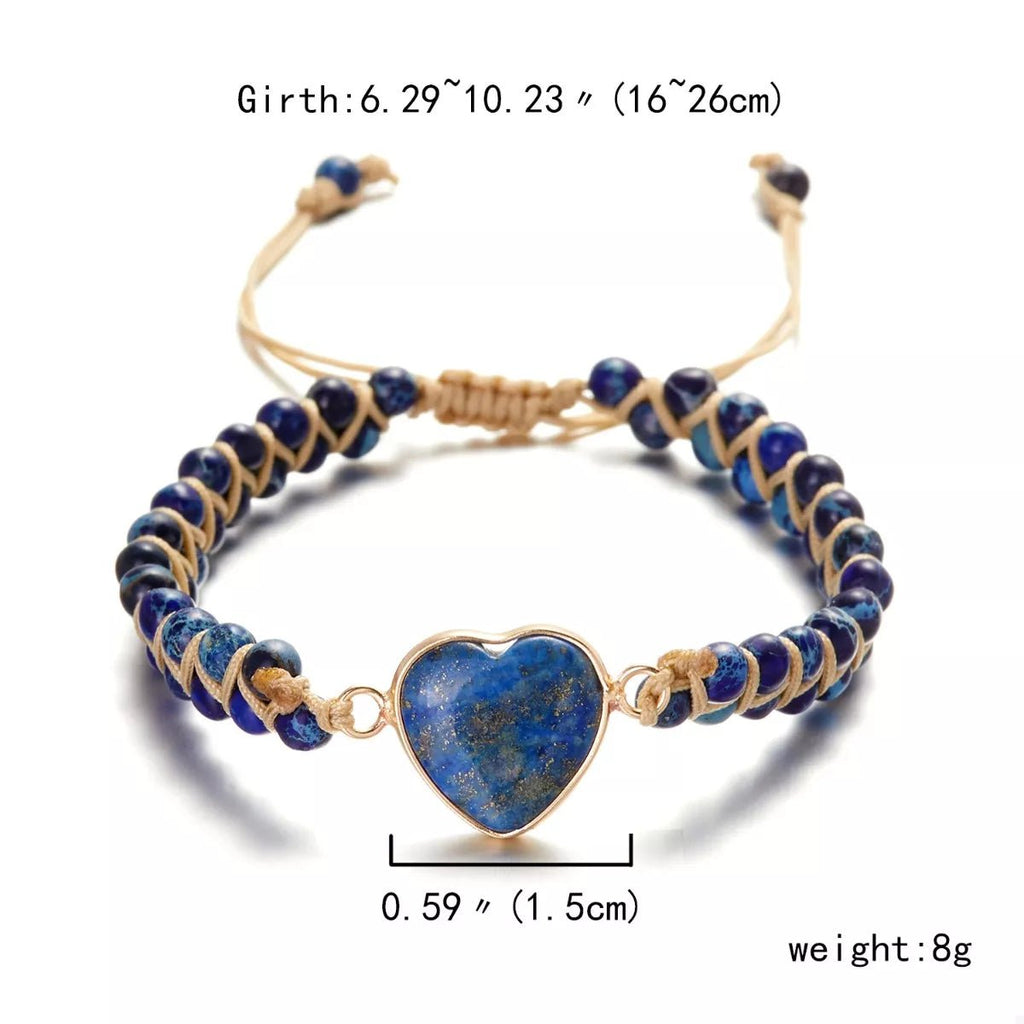 Heart Charm Beaded Bracelet - Crowned Energy CO.