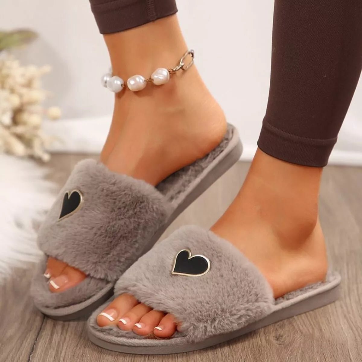 Crowned Energy CO. White / 36-37 Trendsi Shoes & Bags/Crossbody Bags Heart Open Toe Flats Slippers
