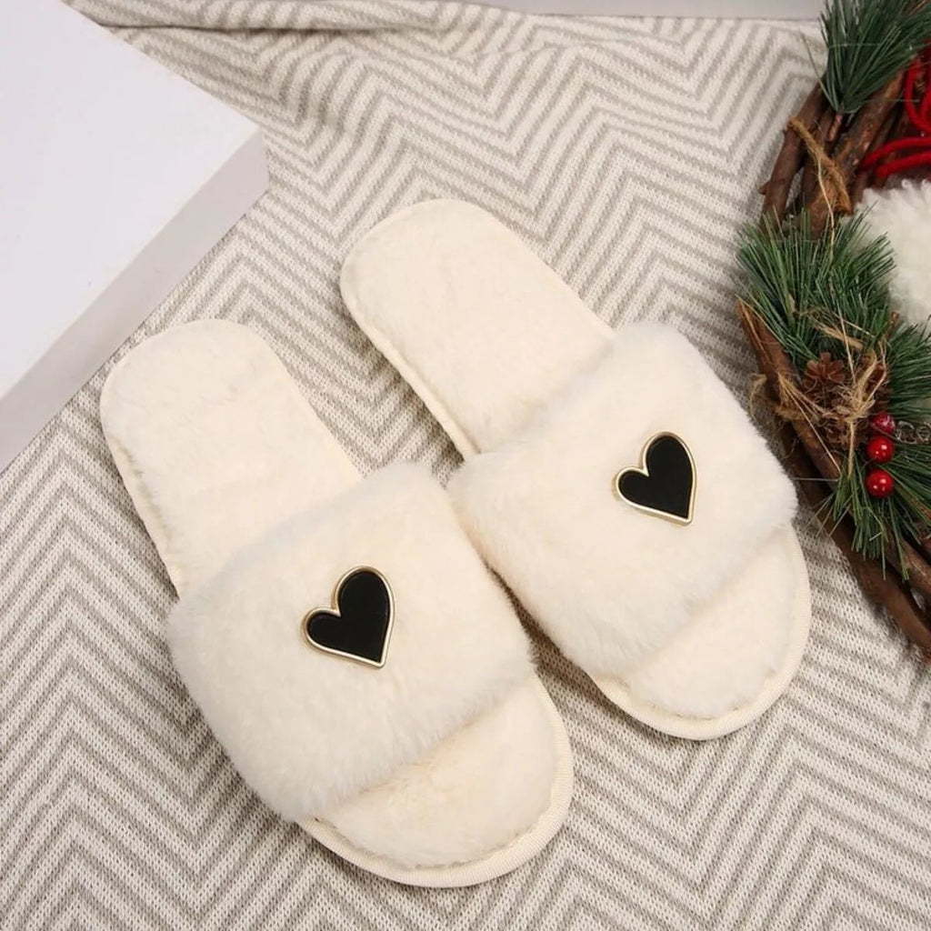 Crowned Energy CO. White / 36-37 Trendsi Shoes & Bags/Crossbody Bags Heart Open Toe Flats Slippers