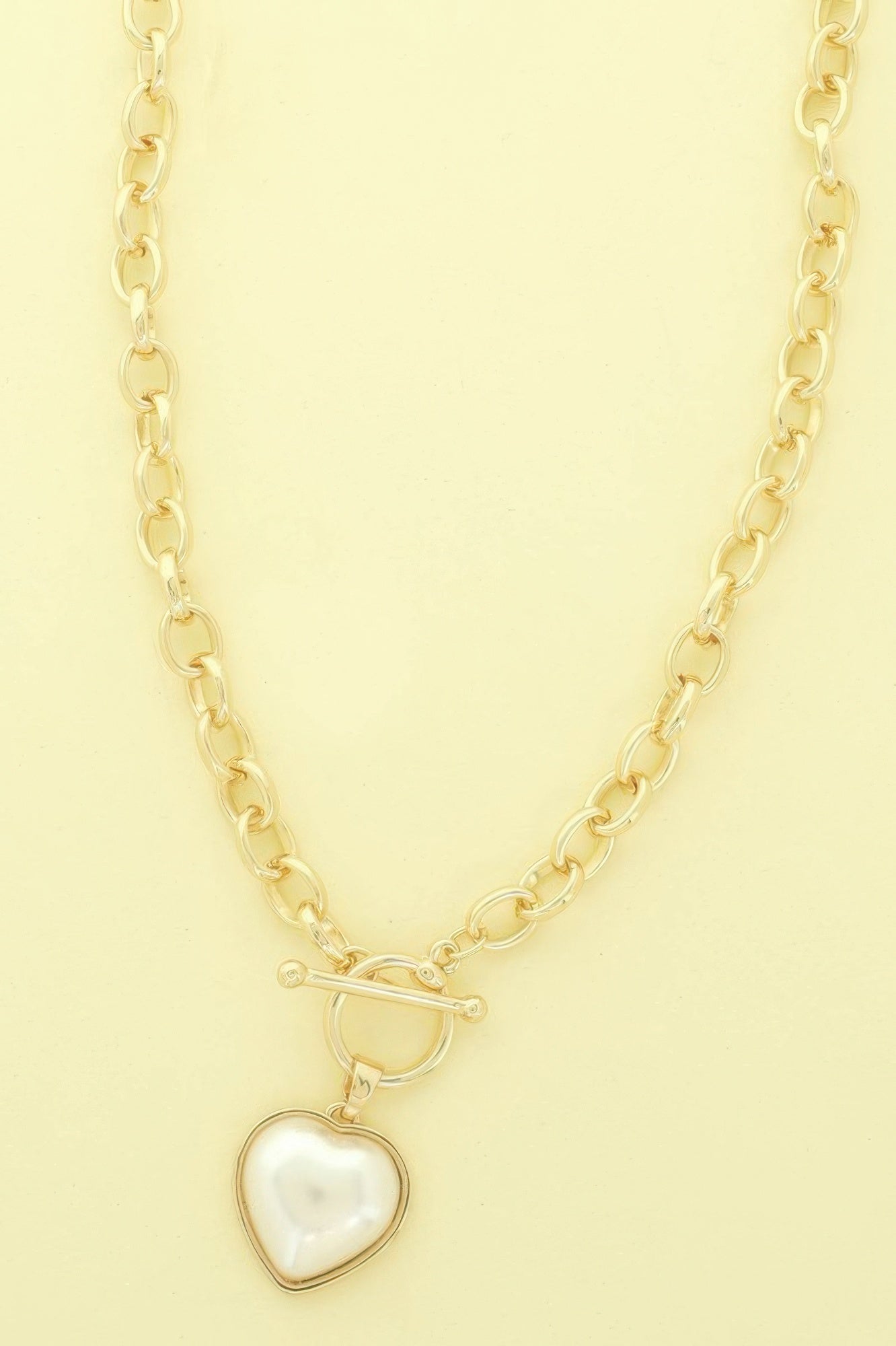 Heart Shape Pearl Pendant Necklace - Goddess Vibes