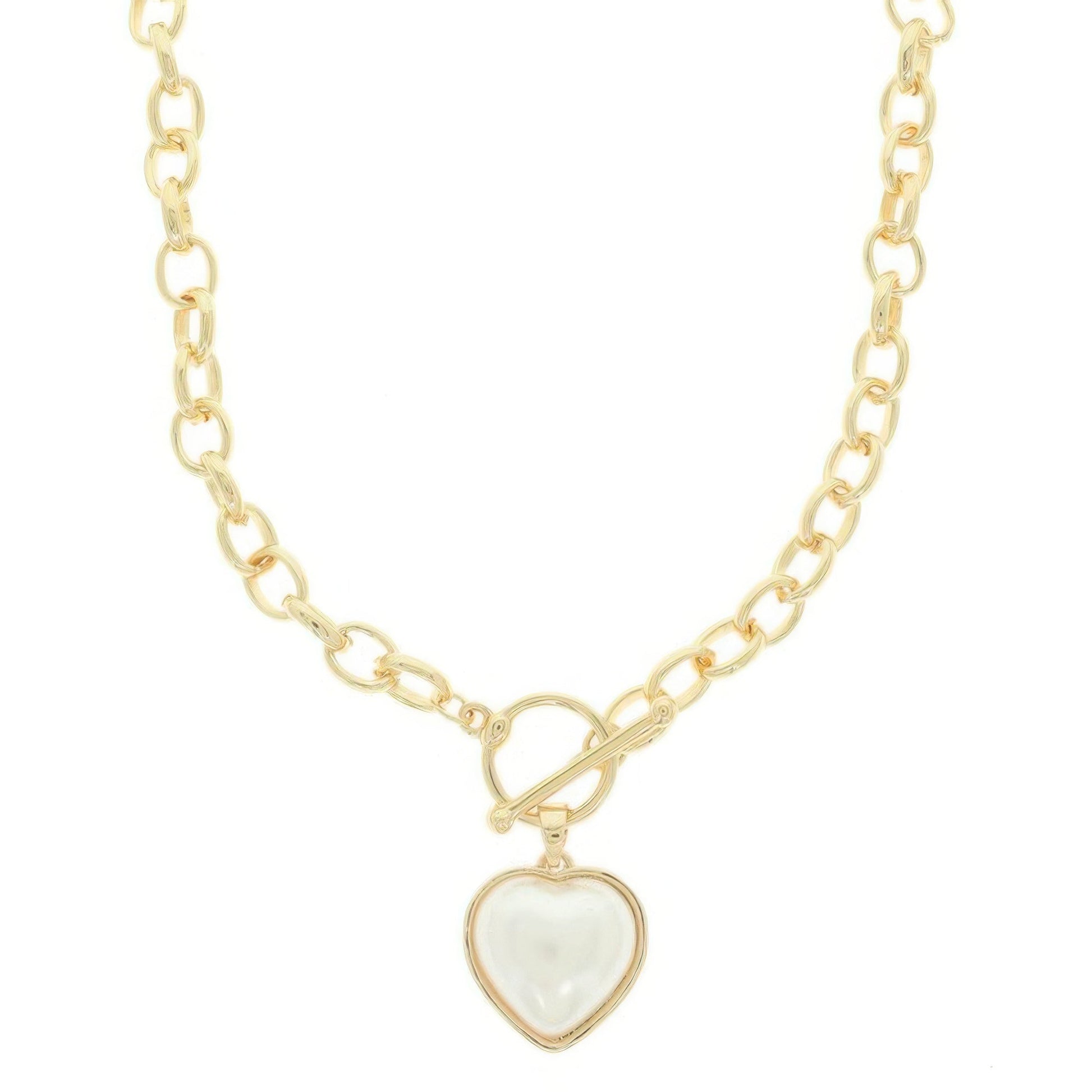 Heart Shape Pearl Pendant Necklace - Goddess Vibes