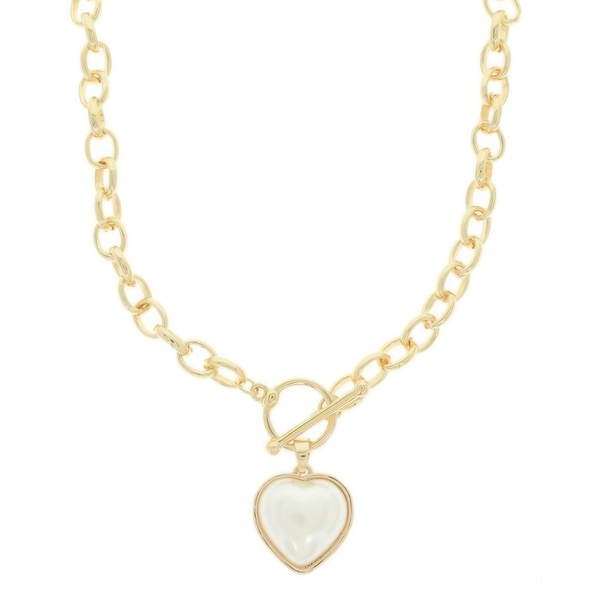 Heart Shape Pearl Pendant Necklace - Goddess Vibes