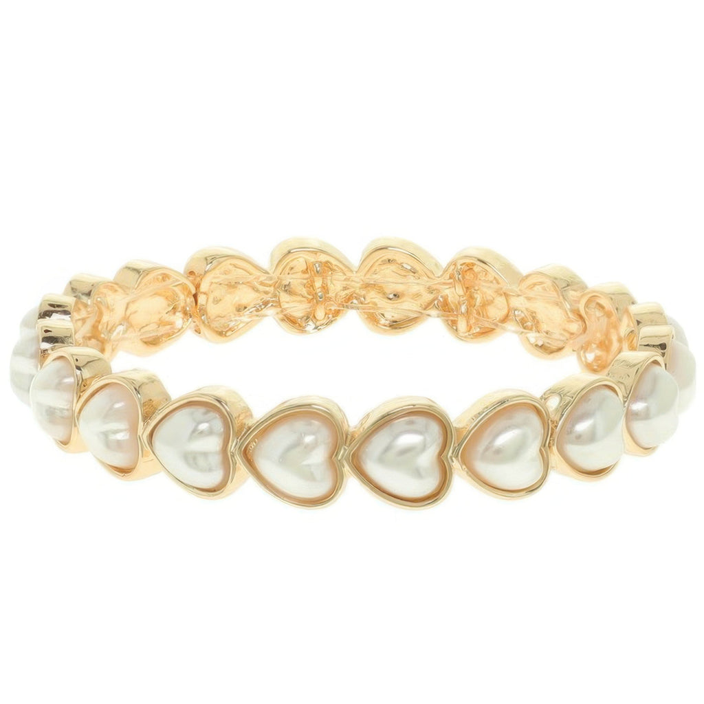 Heart Theme Bezel Jeweled Bracelet - Goddess Vibes