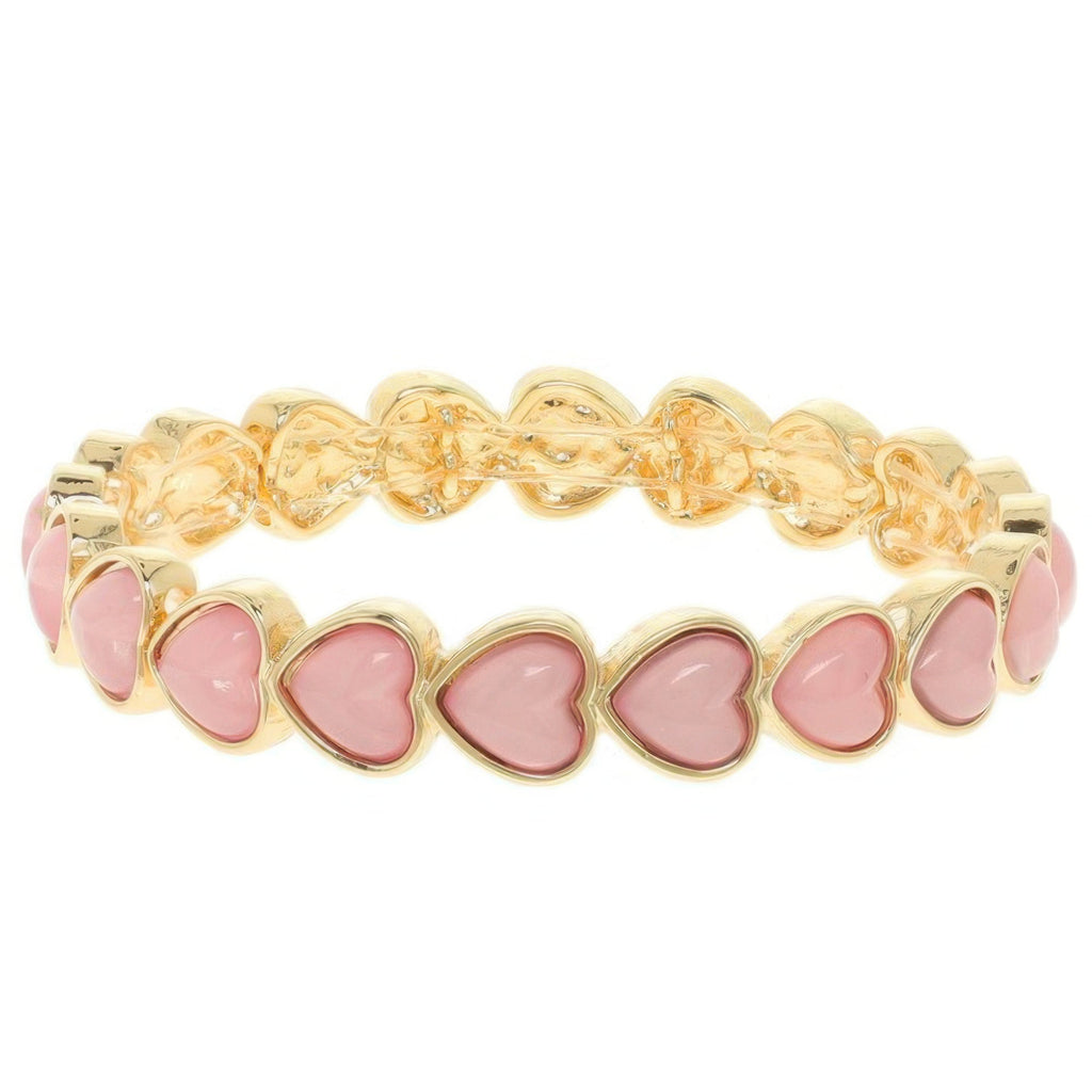 Heart Theme Bezel Jeweled Bracelet - Goddess Vibes