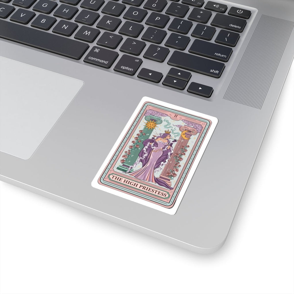 Crowned Energy CO. 2" × 2" / White Printify Paper products High Priestess Kiss-Cut Sticker – Tarot & Astrology