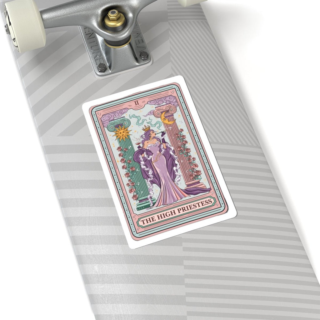 Crowned Energy CO. 2" × 2" / White Printify Paper products High Priestess Kiss-Cut Sticker – Tarot & Astrology