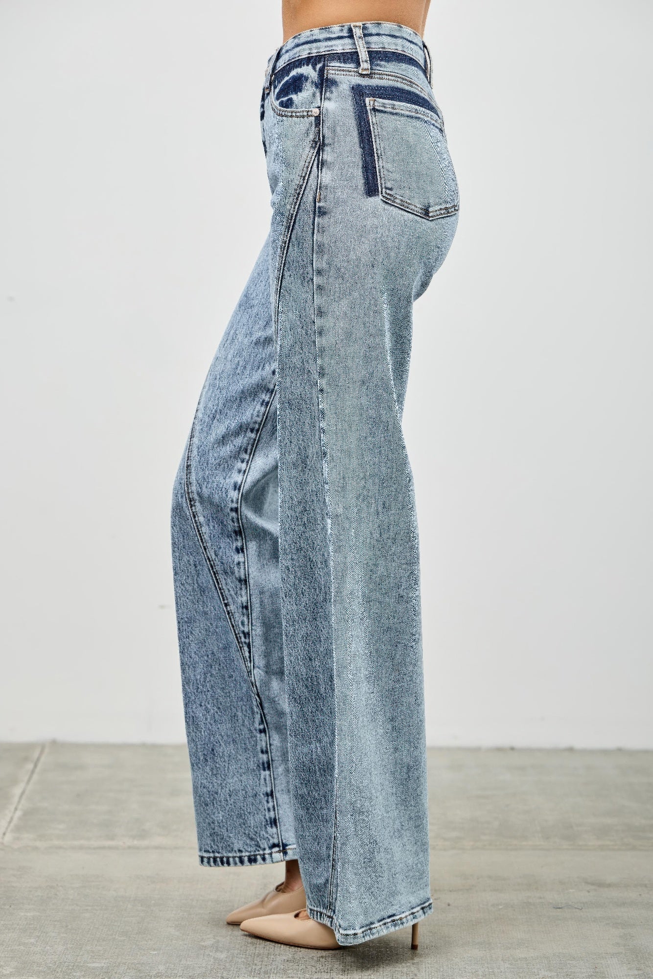 High Rise Relaxed Straight With Seam Detail - Crowned Energy CO.