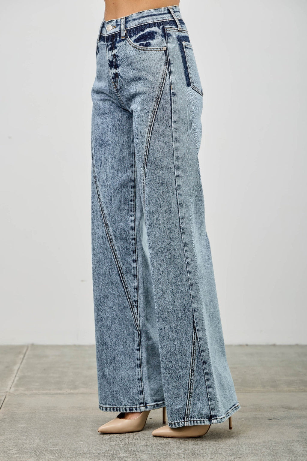 High Rise Relaxed Straight With Seam Detail - Crowned Energy CO.