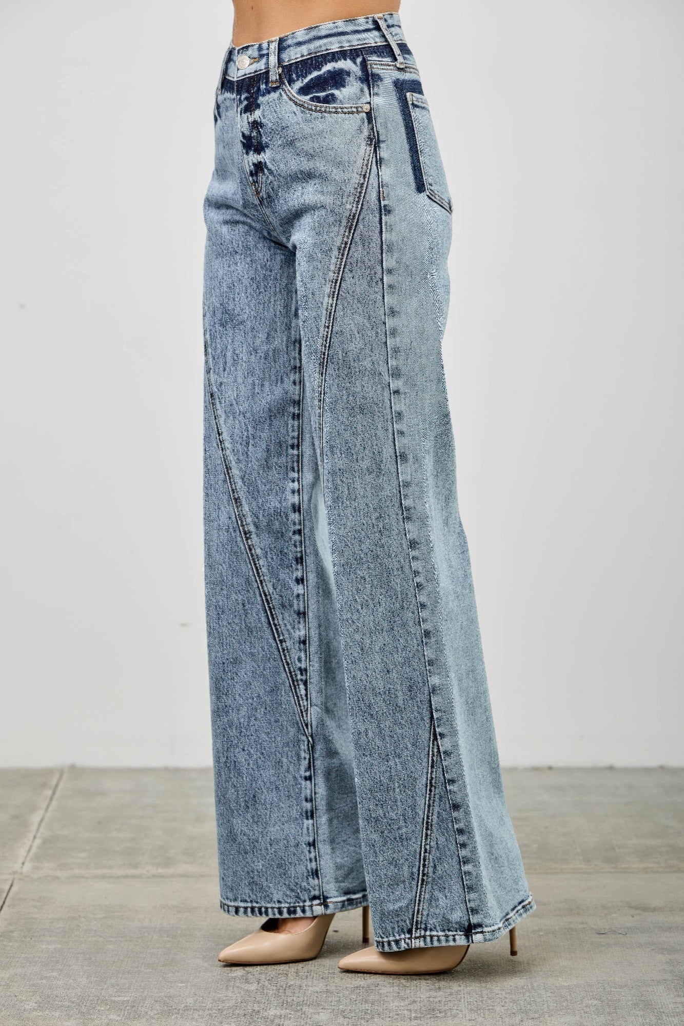 High Rise Relaxed Straight With Seam Detail - Crowned Energy CO.