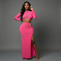 High Slit Side Maxi Skirt Set - Crowned Energy CO.