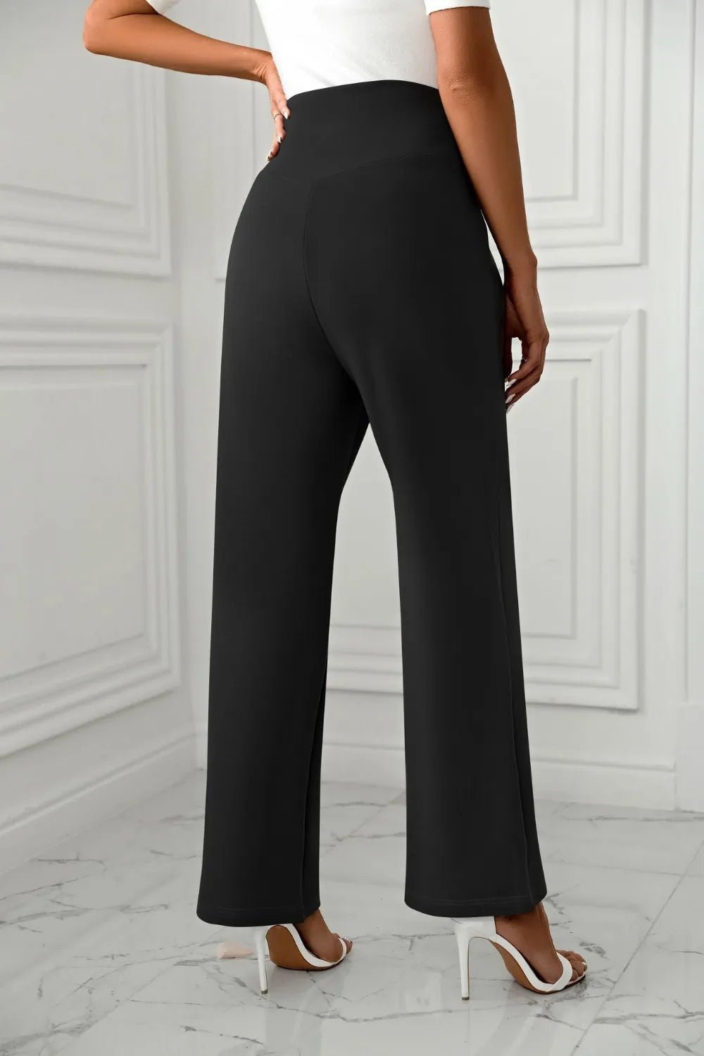 High Waist Straight Leg Pants - Crowned Energy CO.