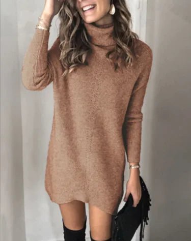 Hollow Knit Sweater Dress - Crowned Energy CO.