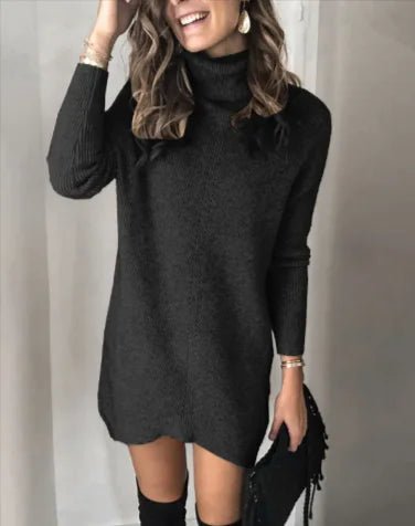 Hollow Knit Sweater Dress - Crowned Energy CO.