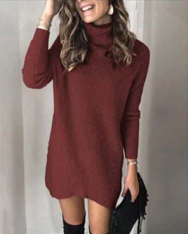 Hollow Knit Sweater Dress - Crowned Energy CO.
