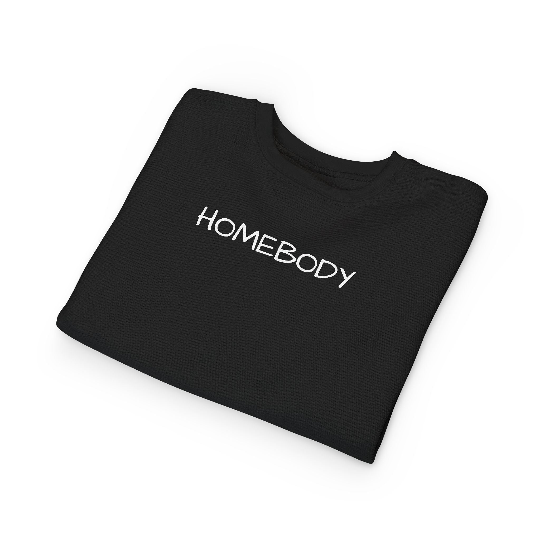 Homebody Toddler Sweatshirt — Cozy Kids Crewneck with 'HOMEBODY' Print - Crowned Energy CO.