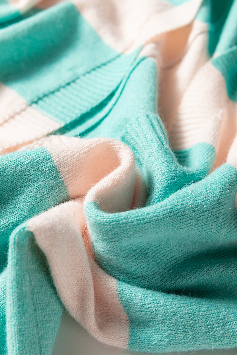 Iceland Blue Colorblock Knit Open Front Short Casual Cardigan - Goddess Vibes