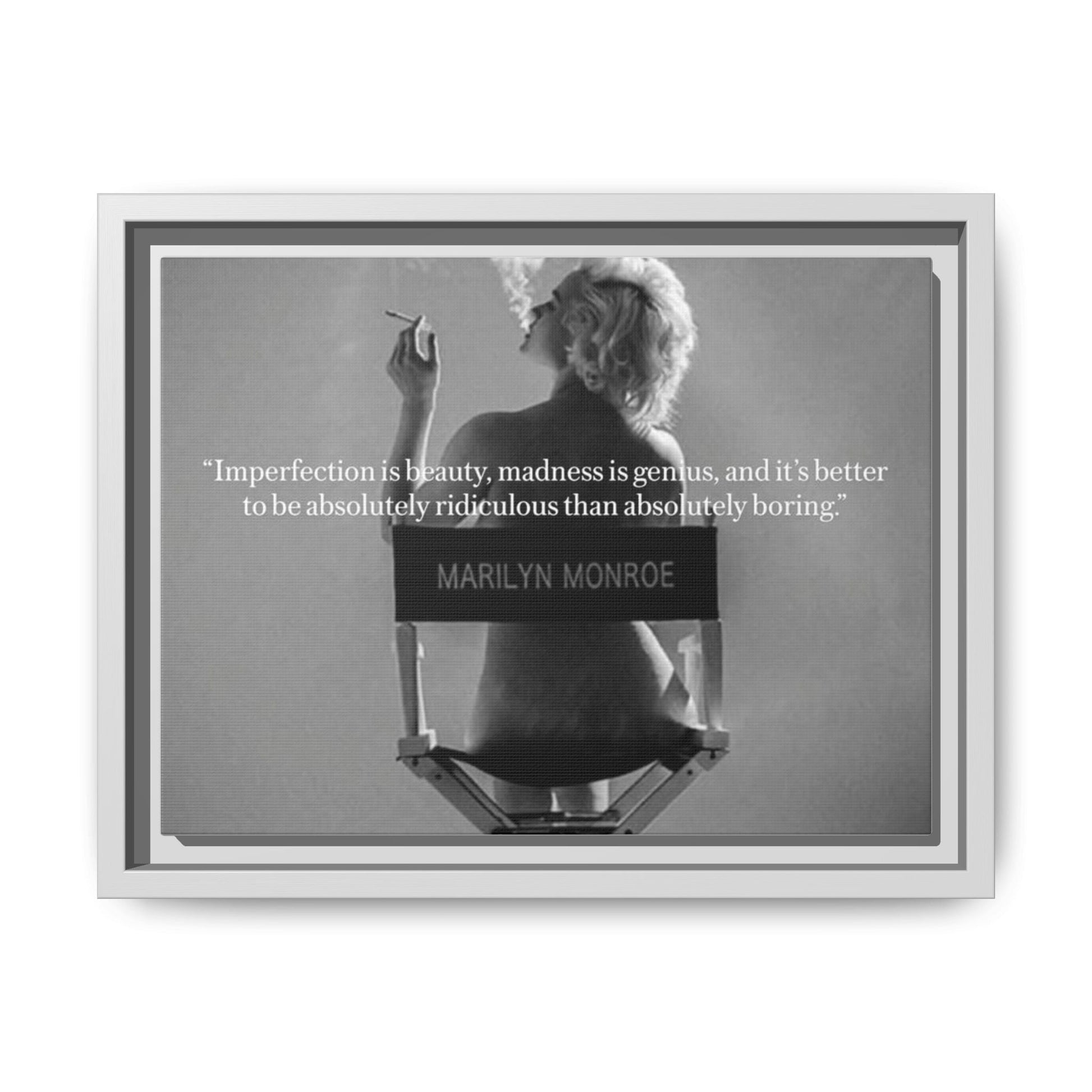 Crowned Energy CO. 12" x 9" (Horizontal) / White / 1.25" Printify Canvas Inspirational Framed Canvas Art - Marilyn Monroe Quote Wall Decor, Home Decor, Office Art, Gift Idea, Motivational