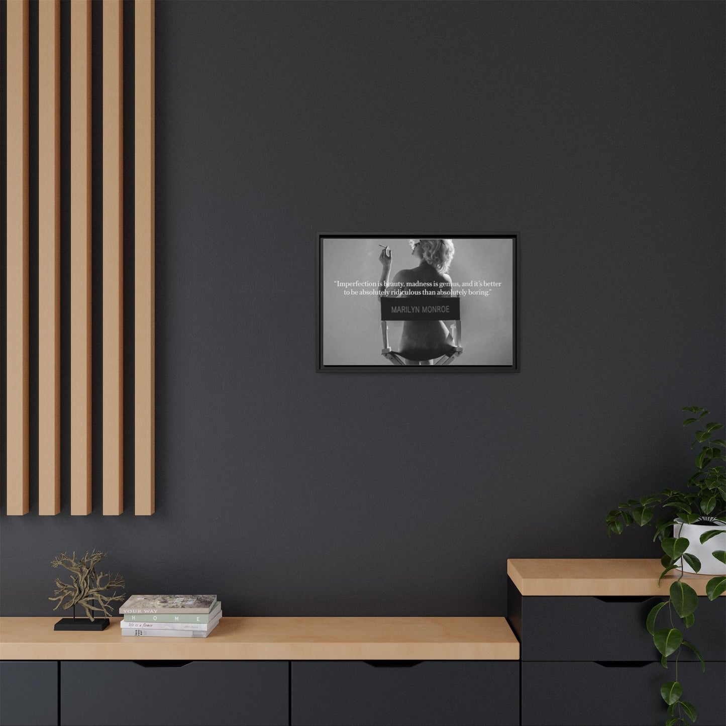 Inspirational Framed Canvas Art - Marilyn Monroe Quote Wall Decor, Home Decor, Office Art, Gift Idea, Motivational - Goddess Vibes