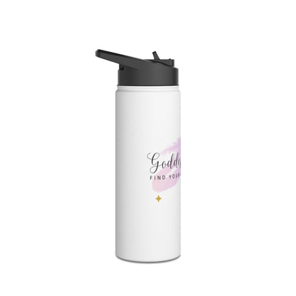 Inspirational Stainless Steel Water Bottle, Stay Hydrated, Motivational Gift, Eco - Friendly Travel Mug, Unique Fitness Companion, Inner [...] - Goddess Vibes