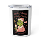 Insulated Coffee Mug — “Feeling Bougie This Holiday Season” Grinch Holiday Travel Mug - Crowned Energy CO.
