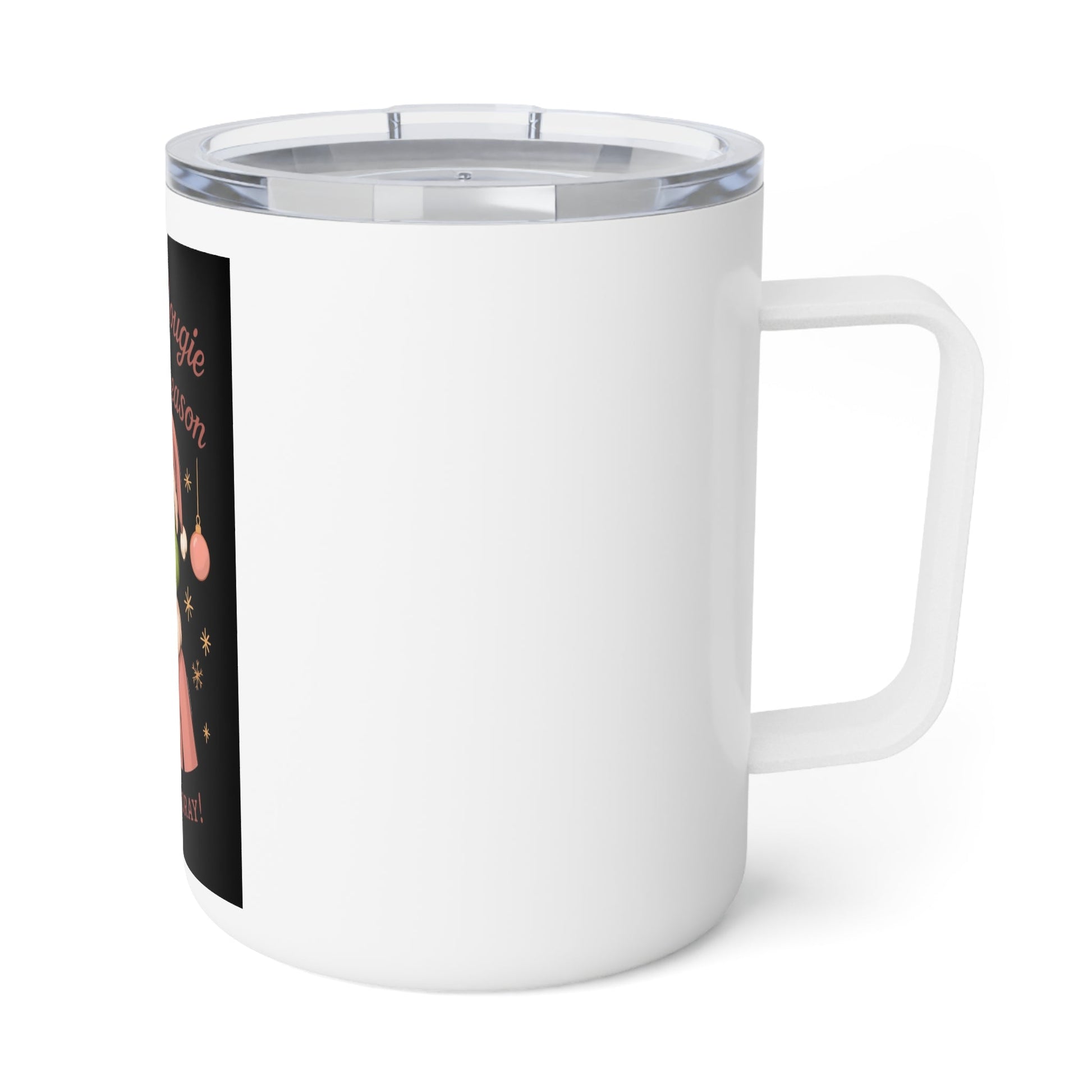 Insulated Coffee Mug — “Feeling Bougie This Holiday Season” Grinch Holiday Travel Mug - Crowned Energy CO.