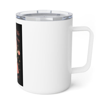 Insulated Coffee Mug — “Feeling Bougie This Holiday Season” Grinch Holiday Travel Mug - Crowned Energy CO.