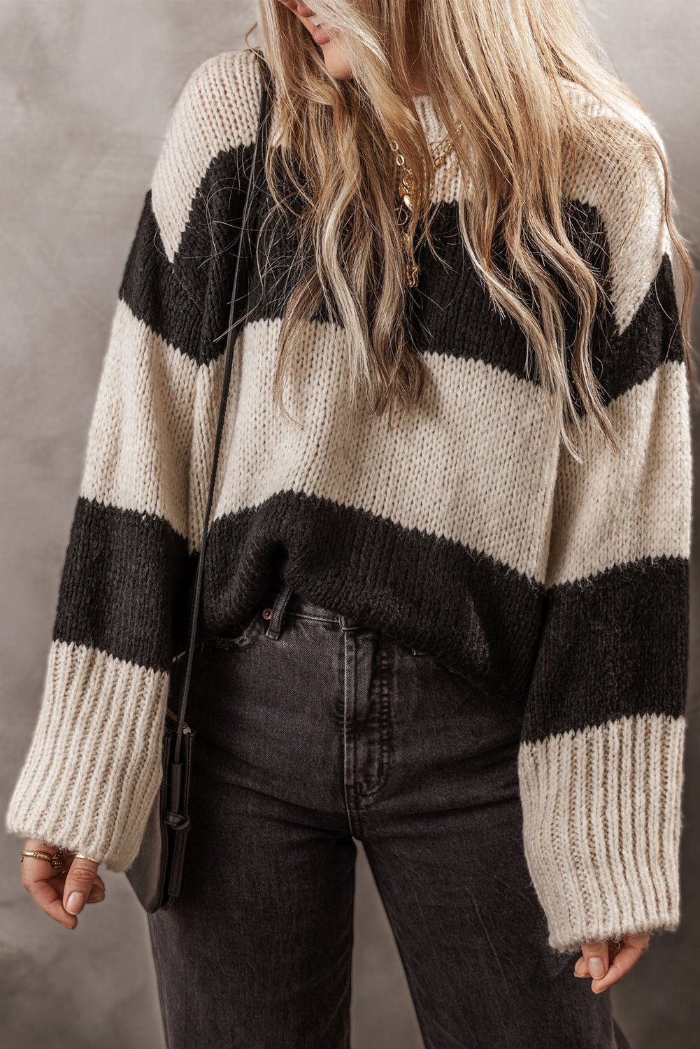 Jet Stream Colorblock Loose Pullover Sweater - Crowned Energy CO.