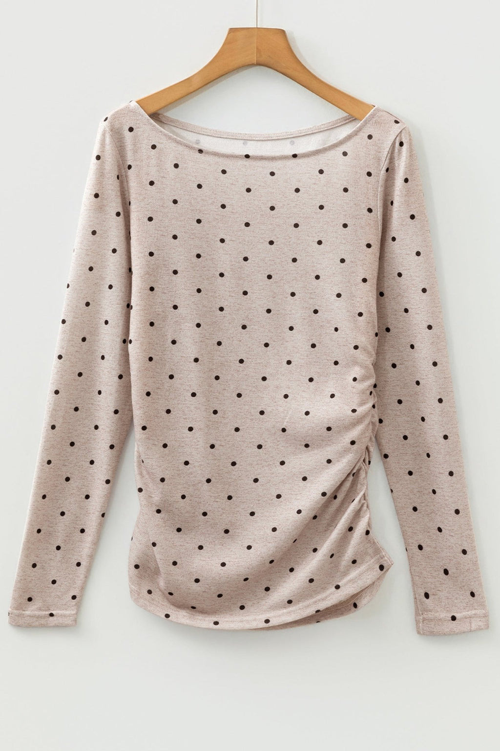 Jet Stream Polka Dot Boat Neck Knit Long Sleeve T Shirt - Crowned Energy CO.