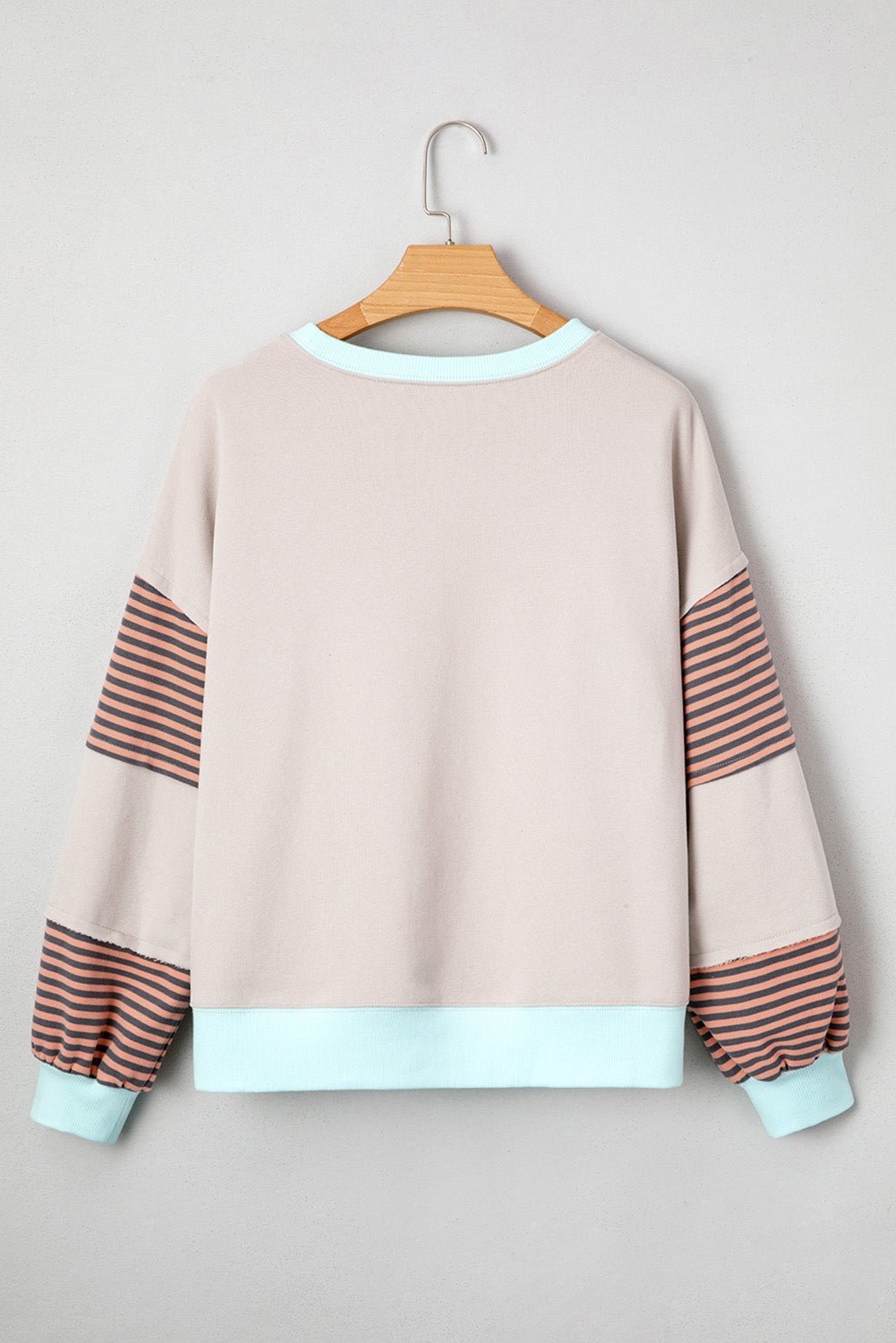 Crowned Energy CO. Jet Stream / S / 50%Polyester+50%Cotton Dear-Lover Dropshipping Tops/Sweatshirts & Hoodies Jet Stream Striped Colorblock Patchwork Drop Shoulder Sweatshirt