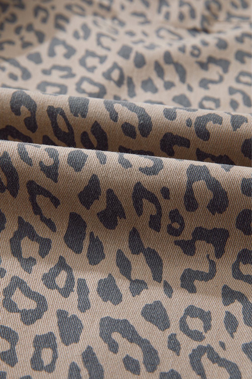 Crowned Energy CO. Khaki / 6 / 65%Cotton+33%Polyester+2%Elastane Dear-Lover Dropshipping Bottoms/Jeans Khaki Leopard Printed Drawstring Waist Pocketed Wide Leg Jeans