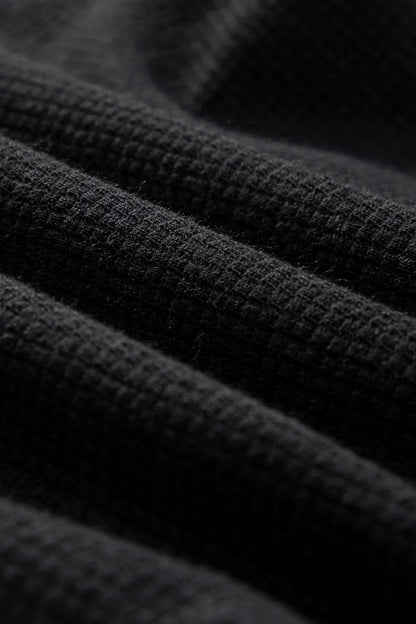 Knotted Straps Button Textured Drawstring Jumpsuit - Crowned Energy CO.