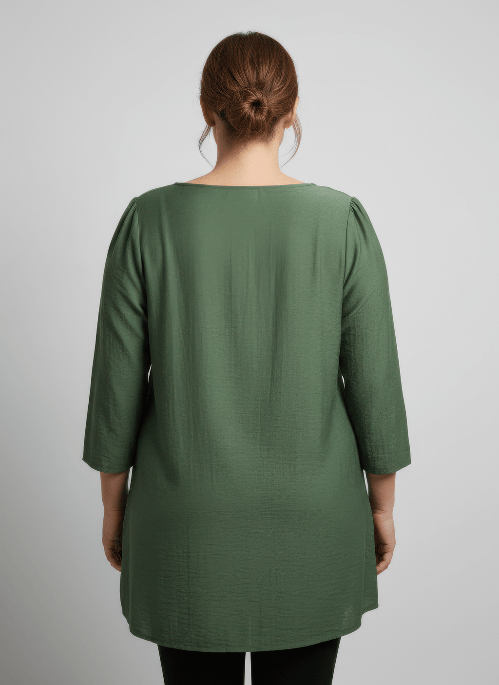 Lace Yoke Three - quarter Sleeve Knit Top - Crowned Energy CO.