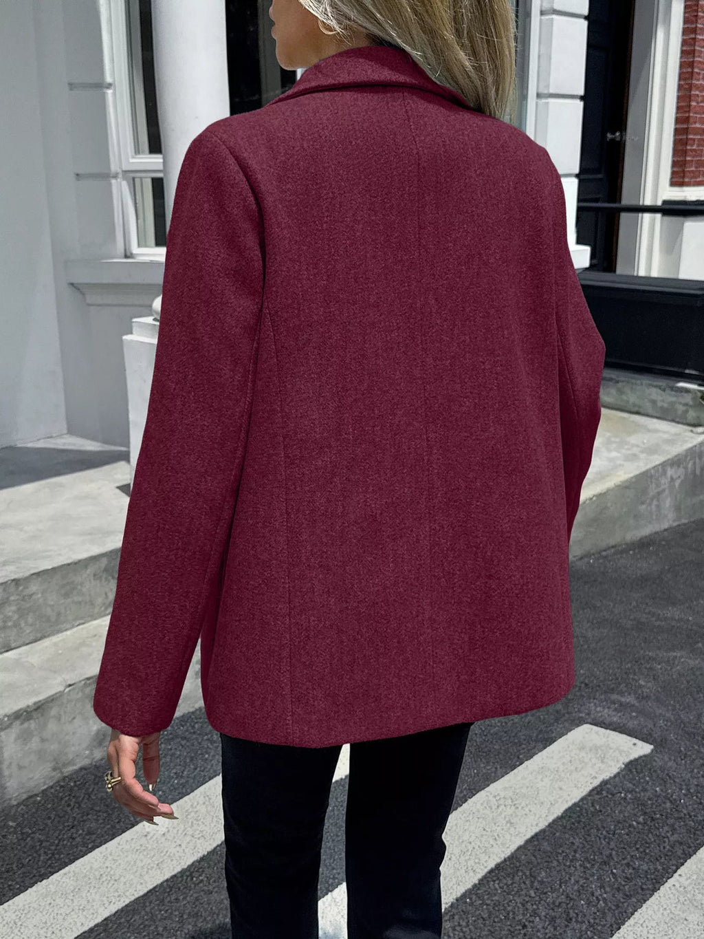 Crowned Energy CO. Khaki / S Trendsi Jackets Lapel Collar Button Up Blazer