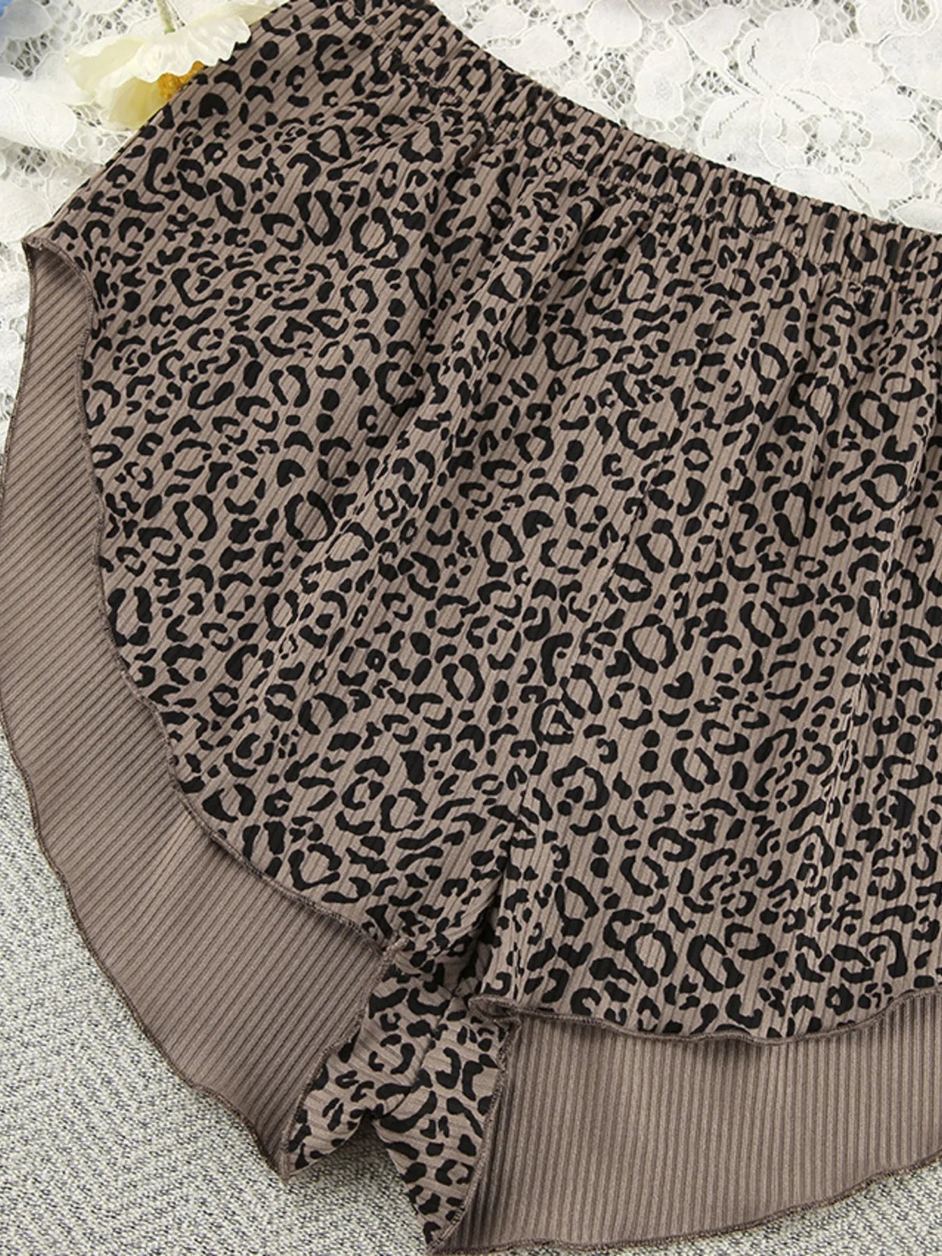 Leopard Cami Cardigan and Shorts 3 - Piece Set - Goddess Vibes