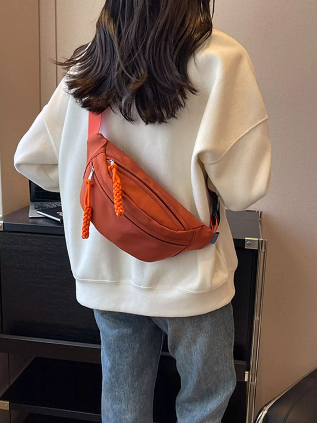Lightweight Crossbody Bag with Tassel Detail - Crowned Energy CO.