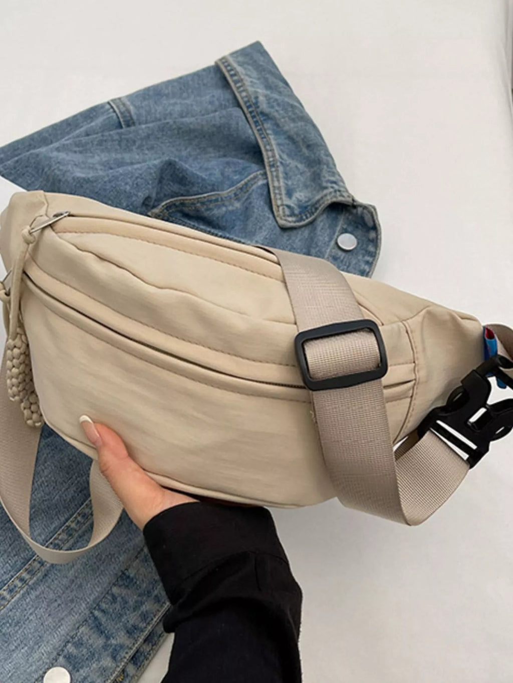 Lightweight Crossbody Bag with Tassel Detail - Crowned Energy CO.