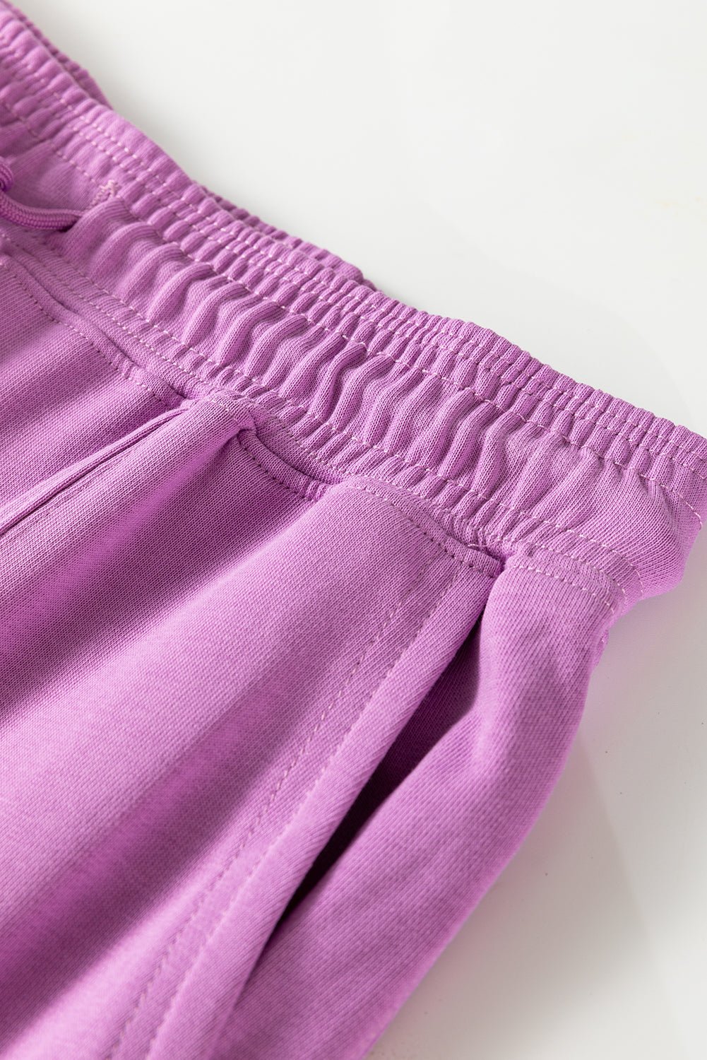 Crowned Energy CO. Lilac / S / 85%Cotton+15%Polyester Dear-Lover Dropshipping Bottoms/Pants & Culotte Lilac Drawstring Elastic Waistband Solid Color Jogger Pants