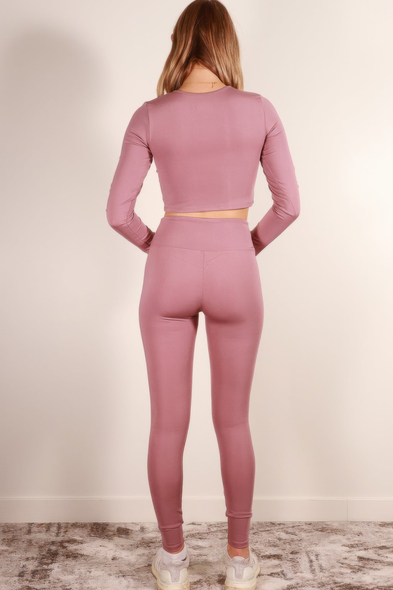 Long Sleeve Crop Top & High Waist Leggings Activewear Set - Goddess Vibes