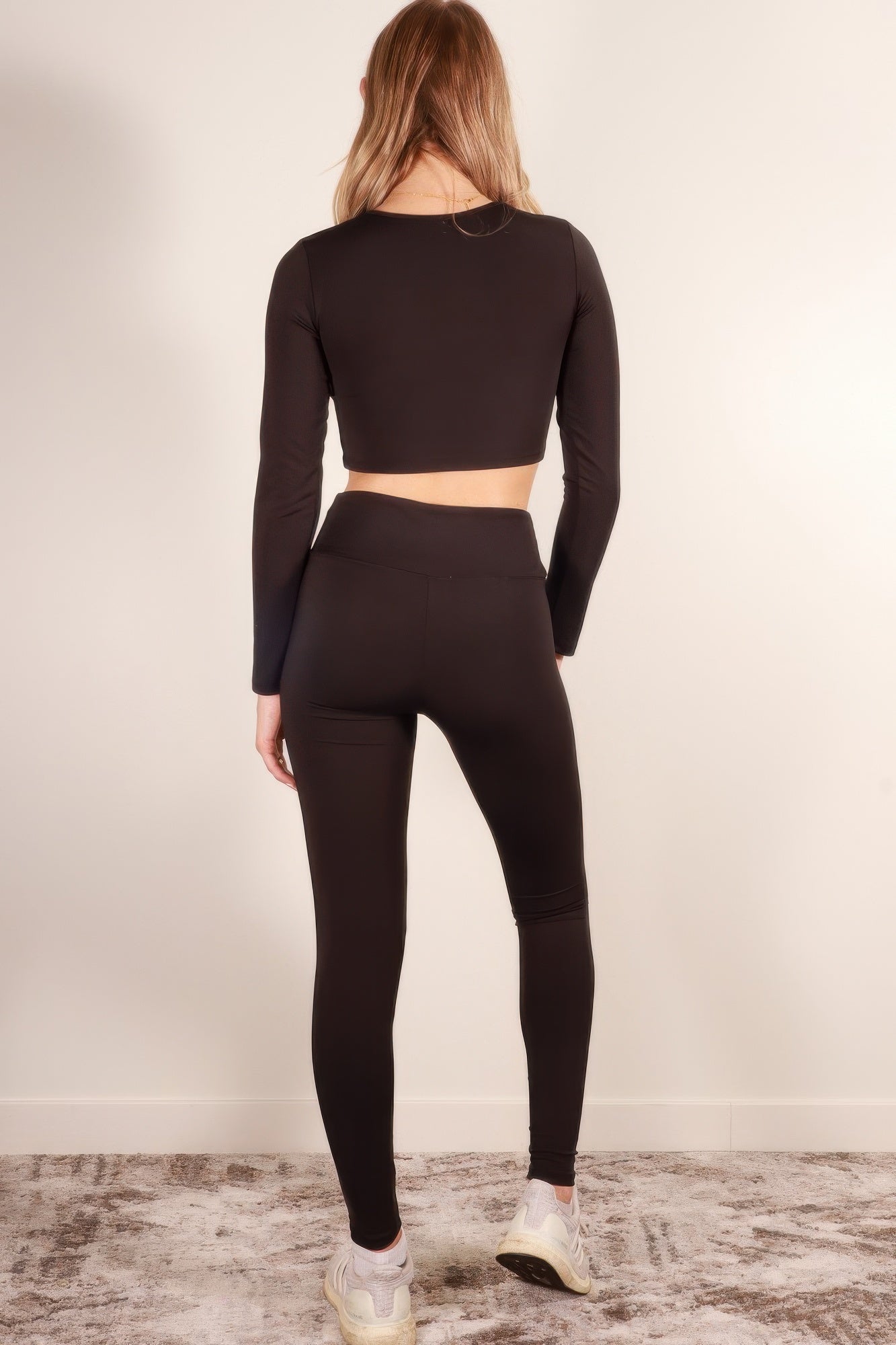 Long Sleeve Crop Top & High Waist Leggings Activewear Set - Goddess Vibes