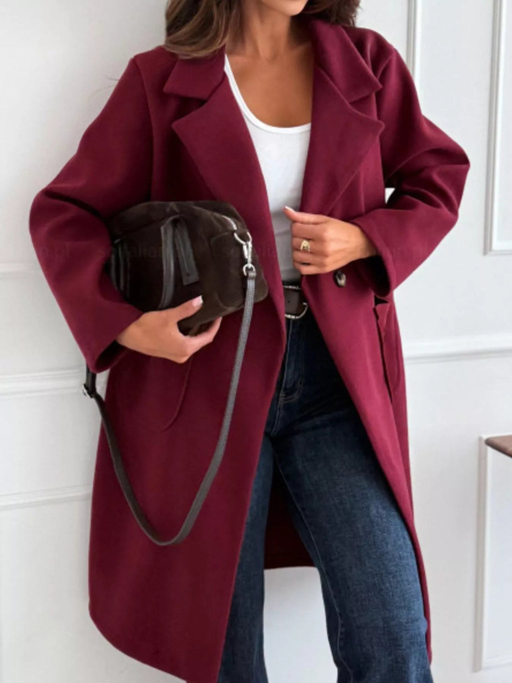 Long - Sleeve Single - Breasted Trench Coat - Goddess Vibes