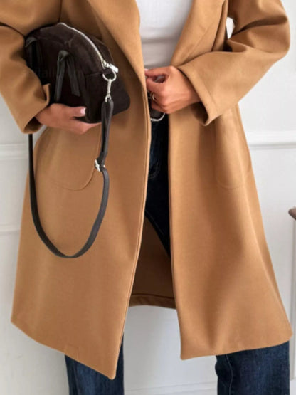 Long - Sleeve Single - Breasted Trench Coat - Goddess Vibes
