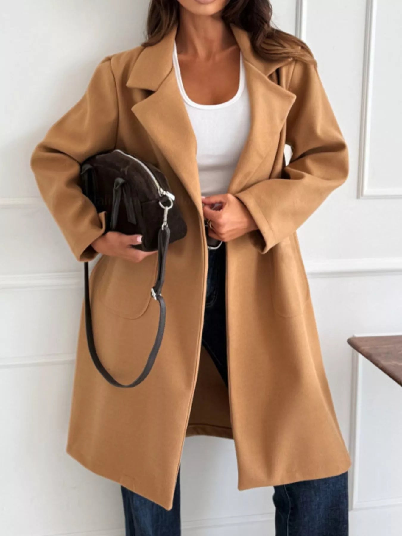 Long - Sleeve Single - Breasted Trench Coat - Goddess Vibes