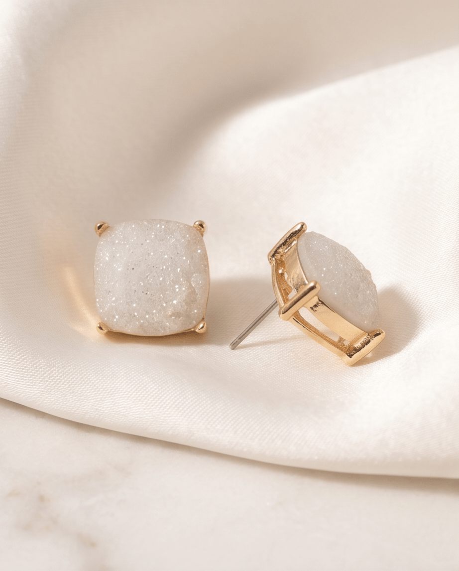 Luxury Square Stud Earrings - Crowned Energy CO.