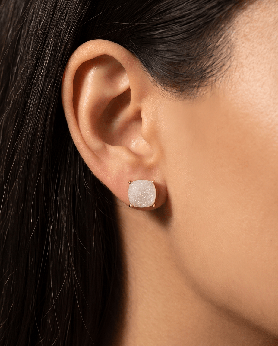 Luxury Square Stud Earrings - Crowned Energy CO.
